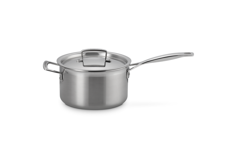 Kasserolle m/lokk og hjelpehåndtak 3-ply rustfritt stål