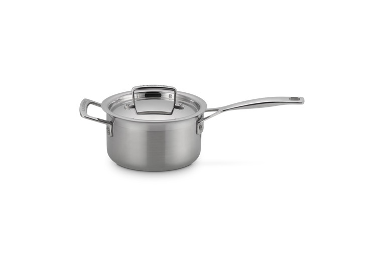 Kasserolle m/lokk og hjelpehåndtak 3-ply rustfritt stål
