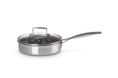 Sautepanne m/pocheringsinnsats 3-ply rustfritt stål