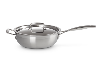Sautekasserolle m/Non-Stick belegg, lokk og hjelpehåndtak 3-ply rustfritt stål