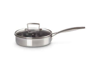 Sautepanne m/pocheringsinnsats 3-ply rustfritt stål