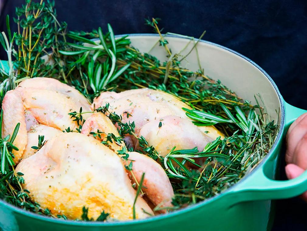 Urterøkt poussiner (små kyllinger)