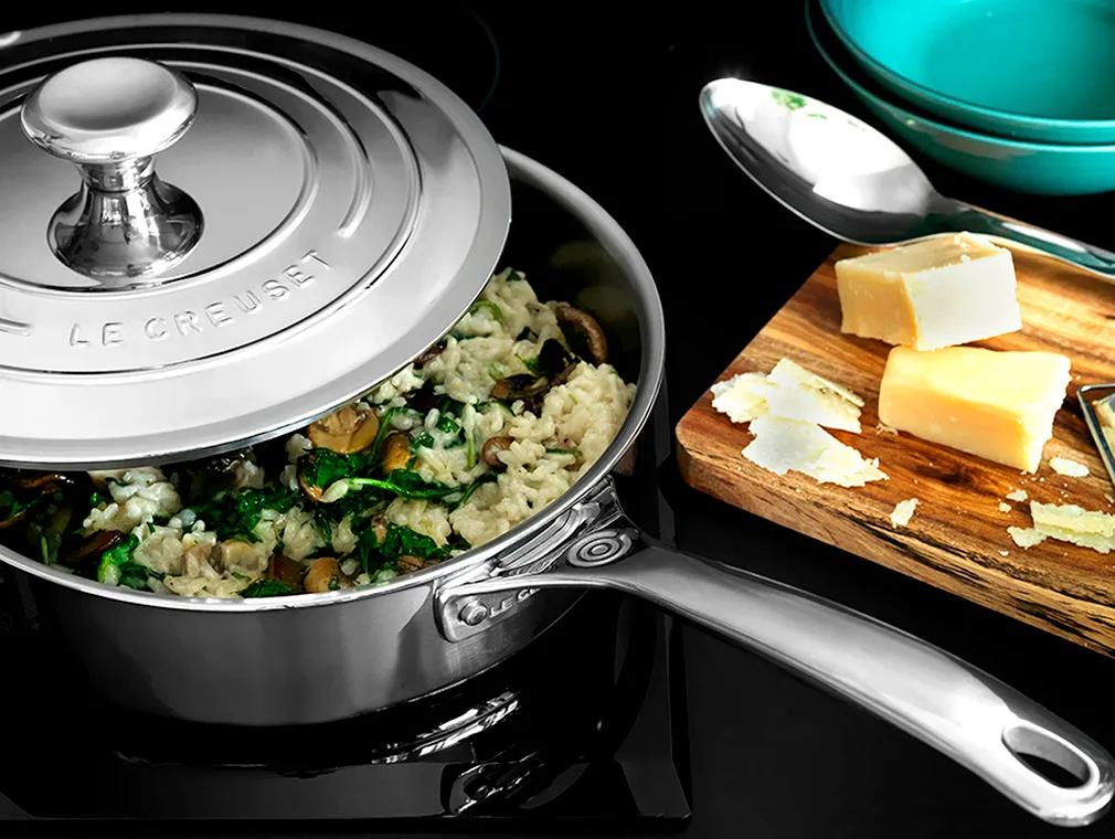 Risotto med sopp og frisk spinat