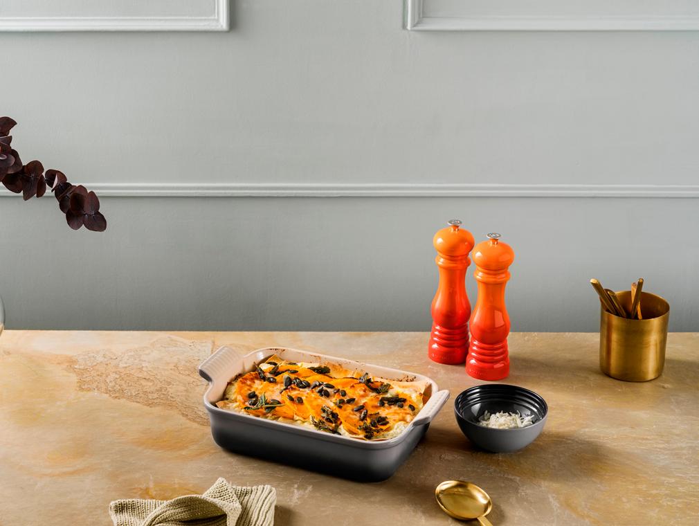 Gresskar-lasagne med ricotta og salvie