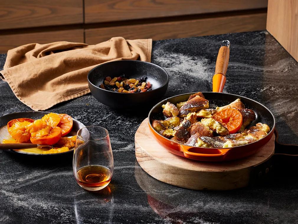 Kaiserschmarrn med romrosiner og karamelliserte sitrusfrukter