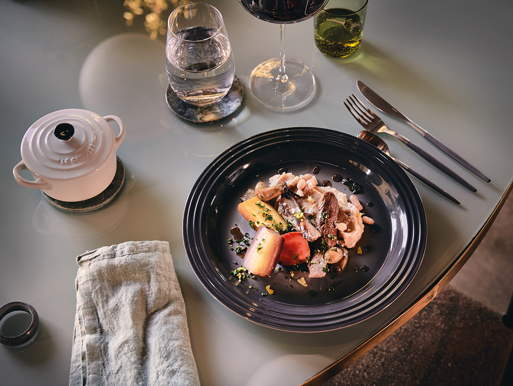 Osso Bucco av gulrøtter med gremolata og bønnepuré