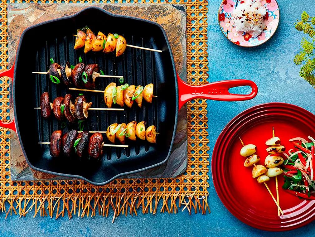 Japanske grillspyd med grønnsaker