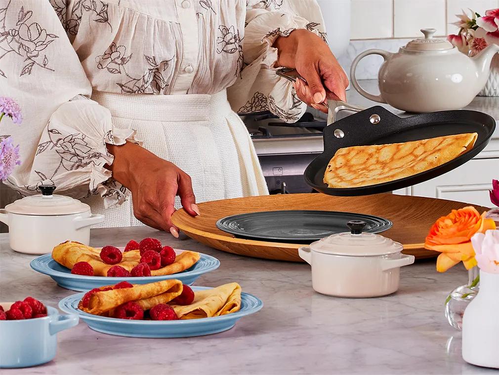 Crêpes med jordbær og krem