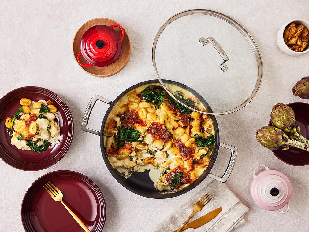 Gnocchi med bakt artisjokk og spinat