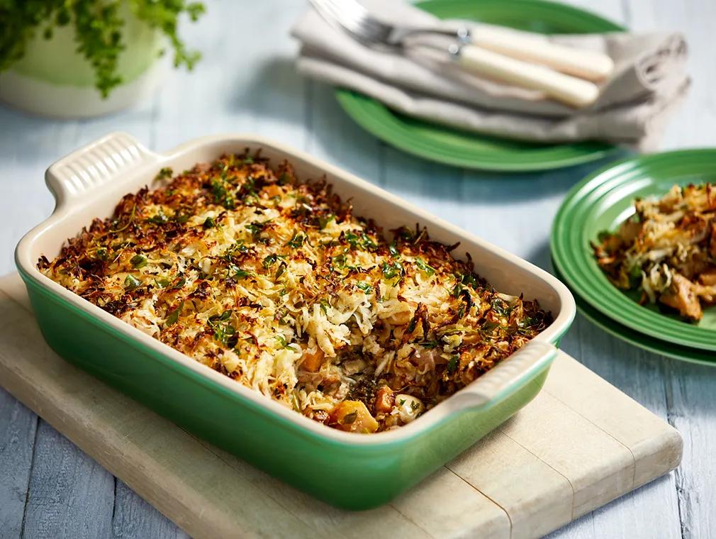 Grønnkål, valnøtt og cheddar rosti pai