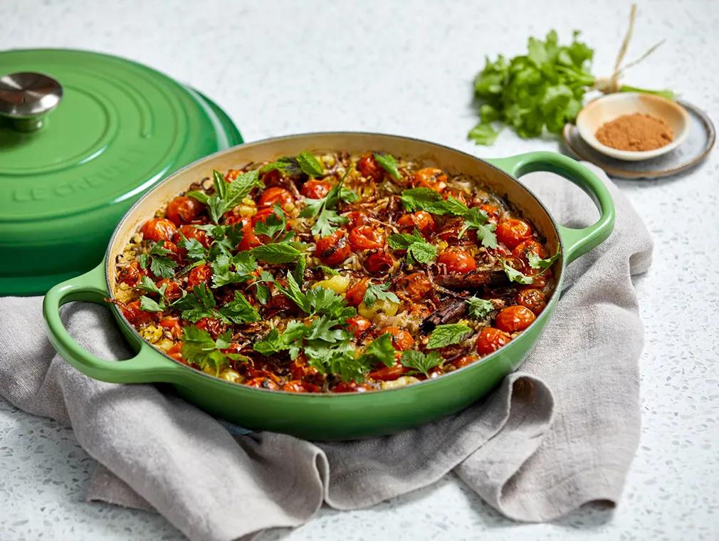 Koshari med kanel og sherrytomater