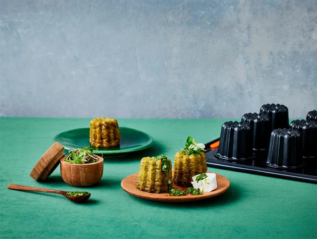 Grønn roquette-cannelé