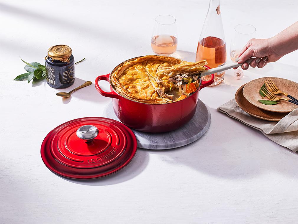 Coq au Vin-pai med hvitvin
