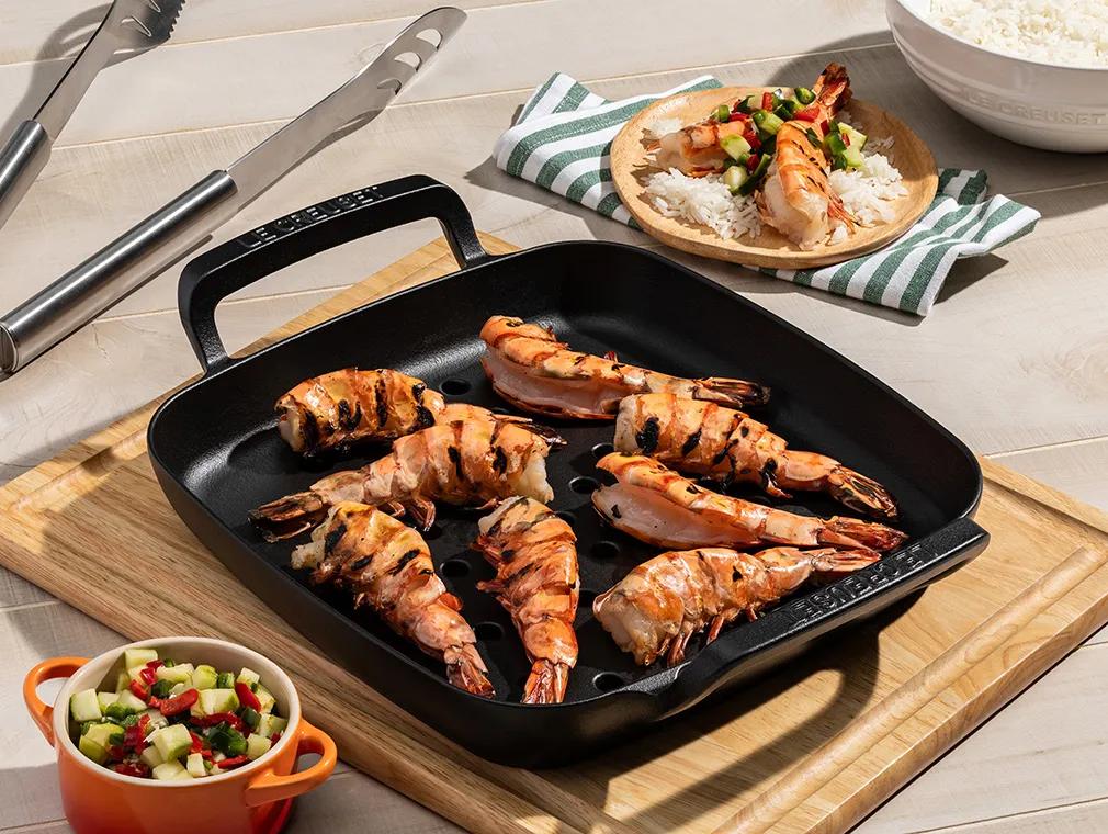 BBQ-reker med agurkrelish